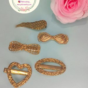 گیره مو فلزی طلایی